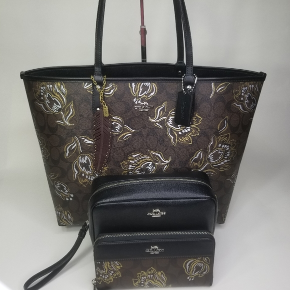 COACH 4 SET DESIGNER BAG MAKEUP CASE WALLET CHARM - Picture 12 of 12